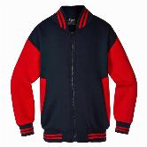 UPPS Adult Bomber Jacket With Emb & Printed Back - Navy Red 